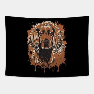 Irish Setter Splatter Art with Light Accents Tapestry