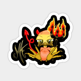 Grumpy Chicken Devil Magnet