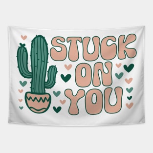 Stuck on You Cactus Lover, Cactus Valentines Day Tapestry