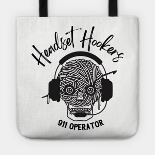 Headset Hookers for 911 Dispatcher Thin Gold Line Crochet Lover Tote