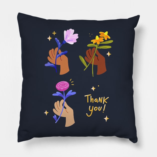 Thank You Flower Pillow by Mako Design 