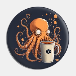 Coffee Octopus Pin