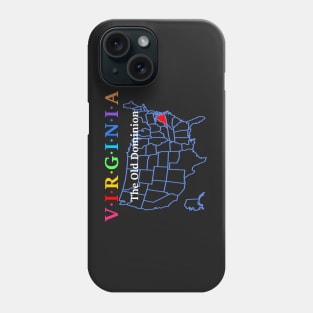 Virginia, USA. The Old Dominion. (With Map) Phone Case