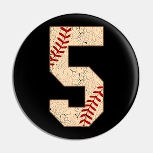 Baseball Number 5 Softball  For Baseball Players Pin