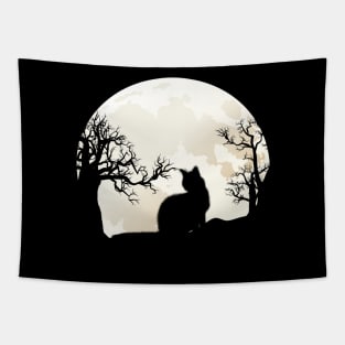 cat  in the moonlight gifts Tapestry