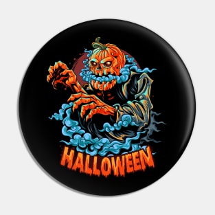 Halloween pumpkin head zombie Pin