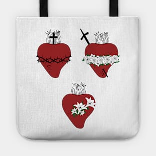 Hearts of Jesus, Virgin Mary and St. Joseph Tote