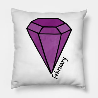 February Amethyst Birthstone Pillow