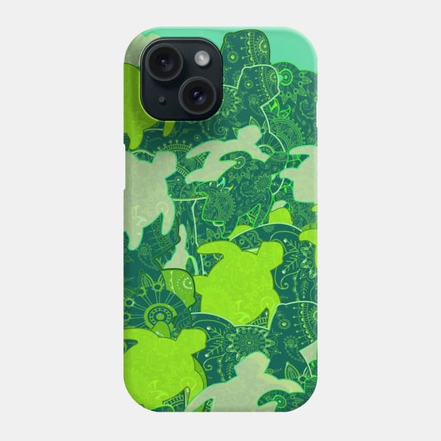 Turtles At the Beach in Gorgeous Green #Septcho19 Phone Case by innerspectrum