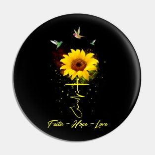 Sunflower Faith Hope Love Pin