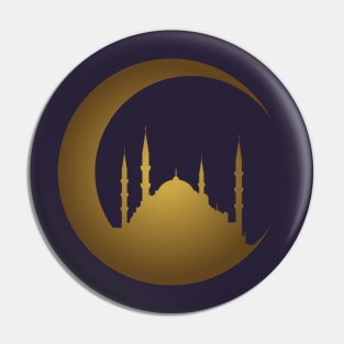 Blue Mosque in a crescent Pin