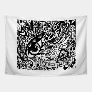 I Have Got My Eye On You Miniature Tangle 14 Black Tapestry