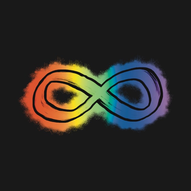 Autistic acceptance rainbow infinity symbol by Sunsettreestudio