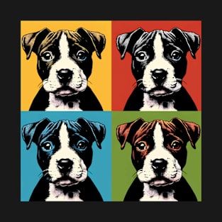 Pop Retro Staffordshire Bull Terrier Art - Cute Puppy T-Shirt