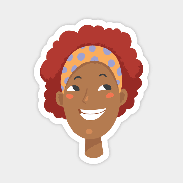 Black woman red hair avatar Magnet by JunkyDotCom