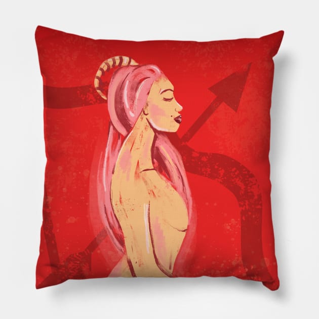 Sagittarius Zodiac Horoscope by Cindy Rose Studio Pillow by cindyrosestudio