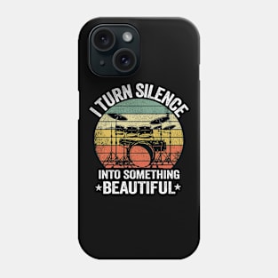 I Turn Silence Drummer Gift Funny Drums Quote Vintage Phone Case