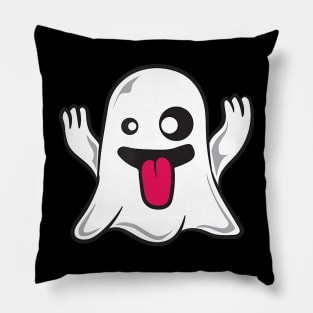 Funny ghoul face halloween ghost emojis easy quick Pillow