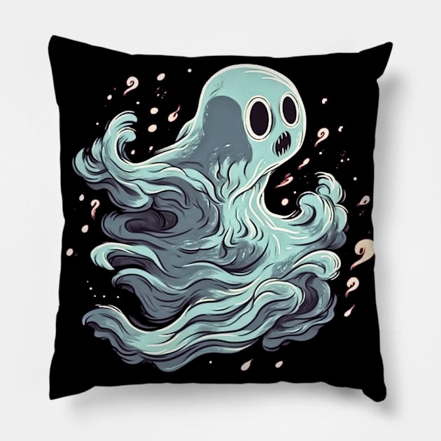 Eerie Halloween Ghoul Art - Spooky Season Delight Pillow by Captain Peter Designs