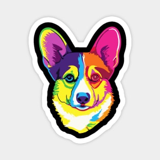 Rainbow Corgi Pop Art Dog Lover Welsh Magnet