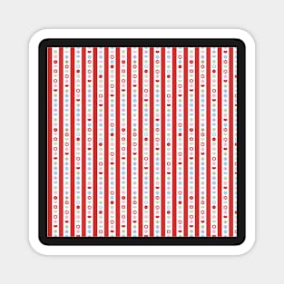 RETRO SCANDINAVIAN FLORAL STRIPES Magnet