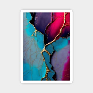 Fuchsia Fissure - Abstract Alcohol Ink Resin Art Magnet