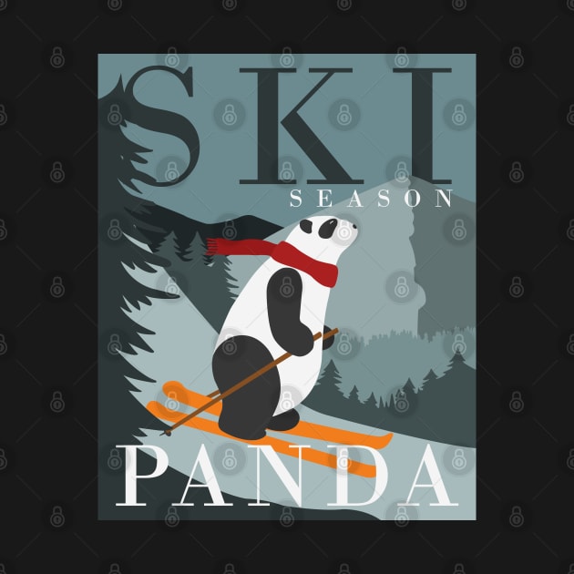 Cool Panda In Ski Season by Luna Illustration