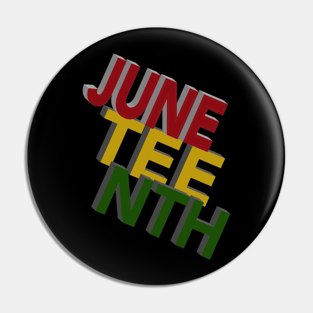 Juneteenth 3D Stacked Design Pin by blackartmattersshop