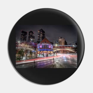 Manchester Night View with Light Trails and Atlas Bar Pin