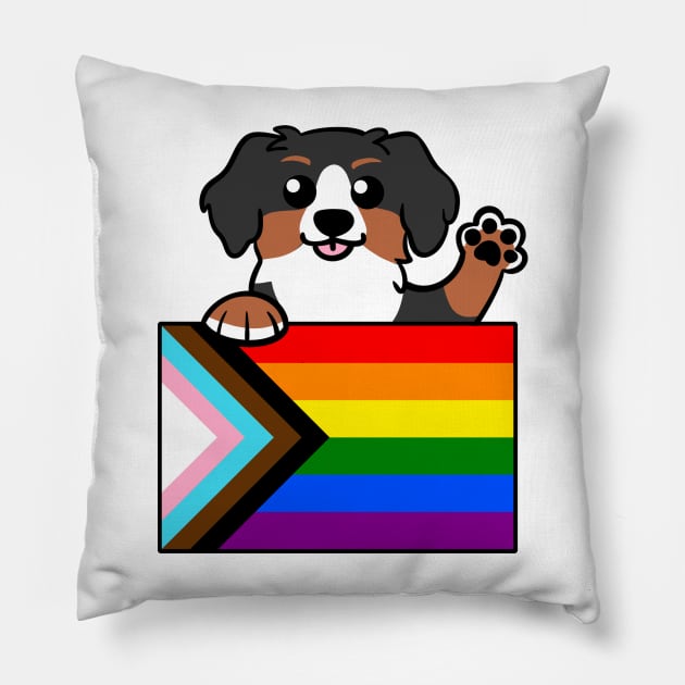 Love is Love Puppy - Bernese Pillow by LittleGreenHat