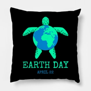 Earth Day 2024 Restore Earth Sea Turtle Art Save the Planet Pillow