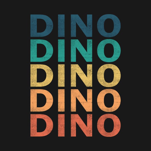 Dino Name T Shirt - Dino Vintage Retro Name Gift Item Tee by henrietacharthadfield
