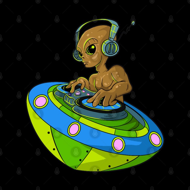 Space Music Dj Alien by Trendy Black Sheep