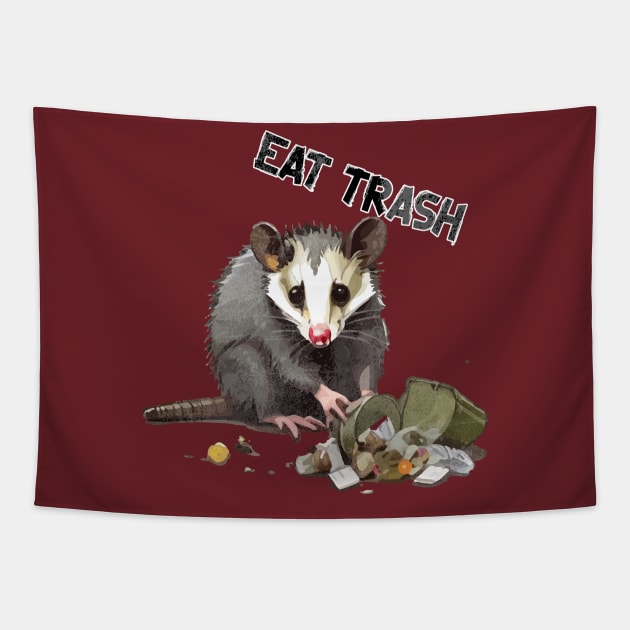 OPOSSUM - Let's Eat Trash & Get Hit By A Car Tapestry by Moulezitouna