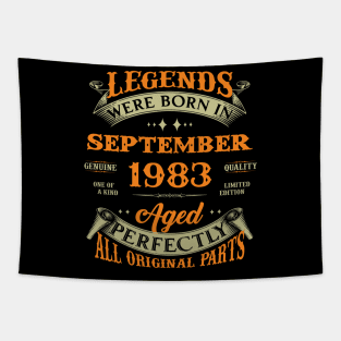 Legends Were Born In September 1983 40 Years Old 40th Birthday Gift Tapestry