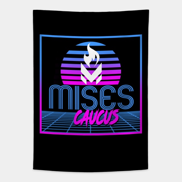 Mises Caucus Synthwave Tapestry by The Libertarian Frontier 