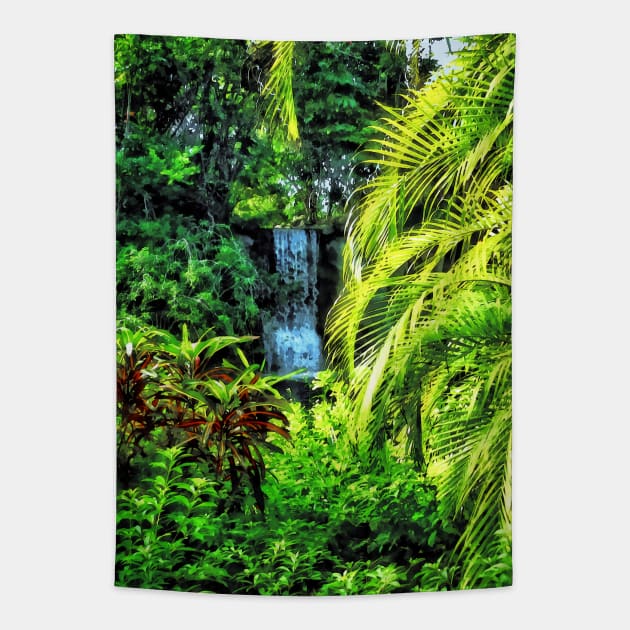 Caribbean - Bahamas - Tropical Waterfall Tapestry by SusanSavad