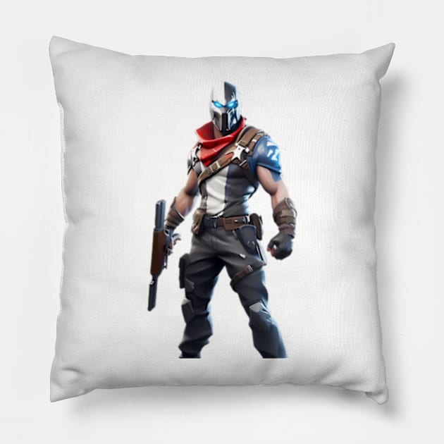 Warrior in fortnite illustration style Pillow by VelvetEasel