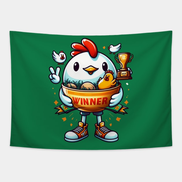 Winner Winner Chicken Dinner Tapestry by BukovskyART