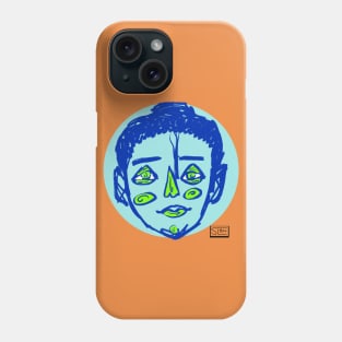 Light blue sketchy face Phone Case