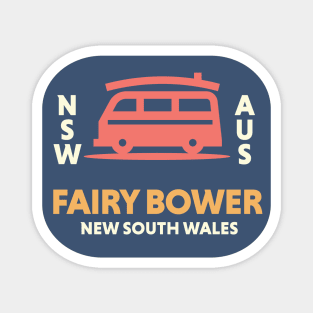 Retro Surfing Emblem Fairy Bower NSW Australia // Vintage Surfing Badge Magnet