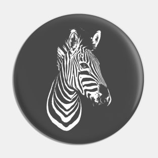 Zebra - White on Charcoal Pin