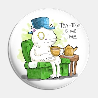 Dapper Cat - Tea time is my time Pin