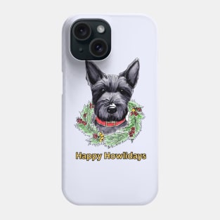 Happy Howlidays Scottish Terrier Wreath Phone Case