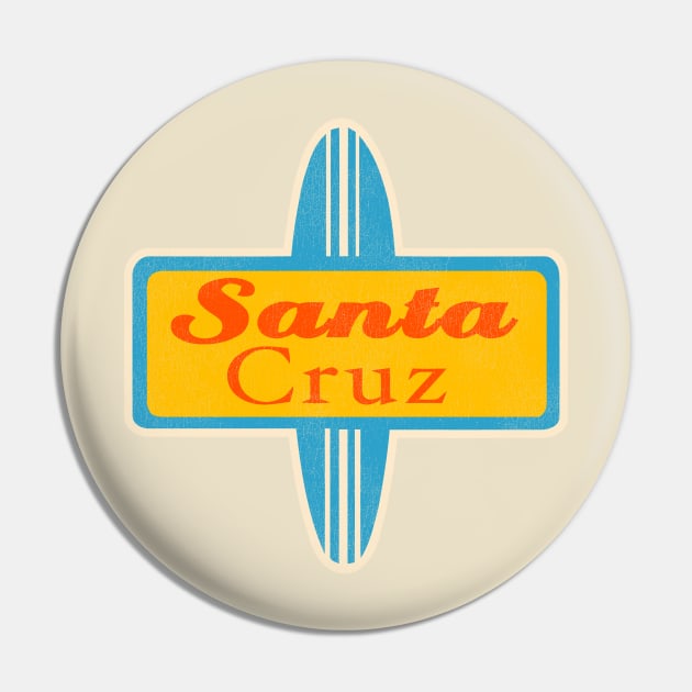 Santa Cruz California Surfing Pin by darklordpug