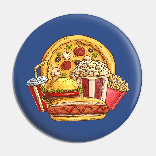 Junk  Fast food Pin by Mako Design 