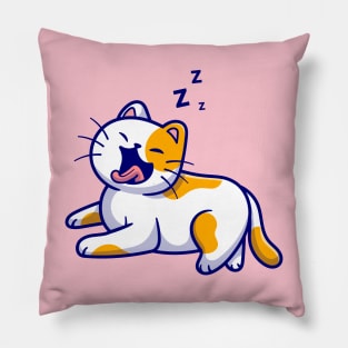 Cute Cat Yawning Cartoon Pillow