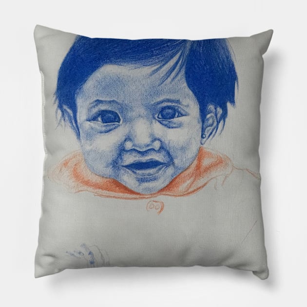 A Happy Girl Pillow by Amberrose Venus-Gordon