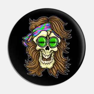 Hippie Skull Pin