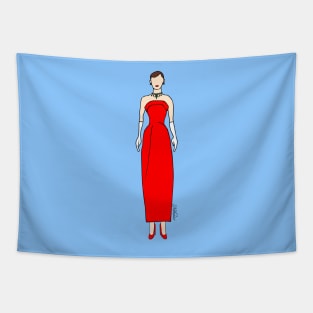 Funny Face RED dress Tapestry